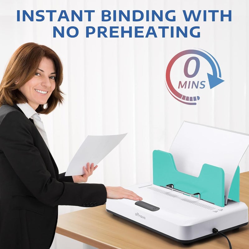 OFFNOVA Thermal Binding Machine 500 Sheets Capacity, No Preheat, Air Cooling, Book Binder Machine with 10 Binding Covers, for A4/A5/Letter Size Business Documents, Office and Homeschool Projects - Image 2